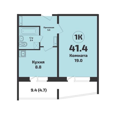 Вариант №11473, 1-комнатная квартира в жилом комплексе Чистая Слобода