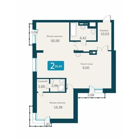 Вариант №10727, 3-комнатная квартира в жилом комплексе Марсель-2
