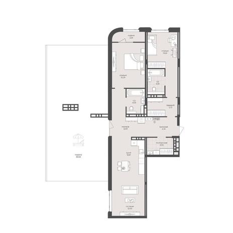 Вариант №15389, 2-комнатная квартира в жилом комплексе Новый Кедровый