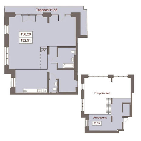 Вариант №2874, 4-комнатная квартира в жилом комплексе Дом на Чаплыгина