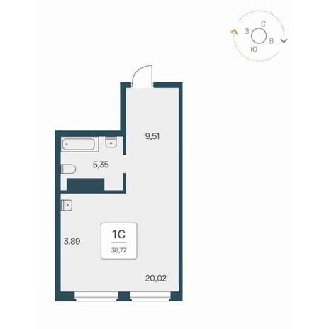 Вариант №9885, 1-комнатная квартира в жилом комплексе Дивногорский