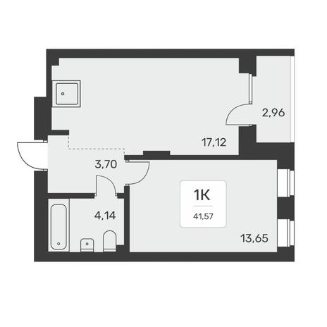 Вариант №8045, 2-комнатная квартира в жилом комплексе Сосновый бор