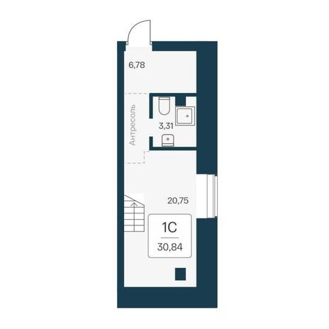 Вариант №15060, 1-комнатная квартира в жилом комплексе Gorizont