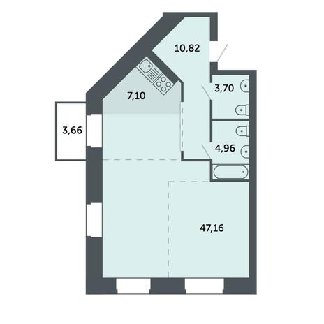 Вариант №7827, 2-комнатная квартира в жилом комплексе Tesla Park