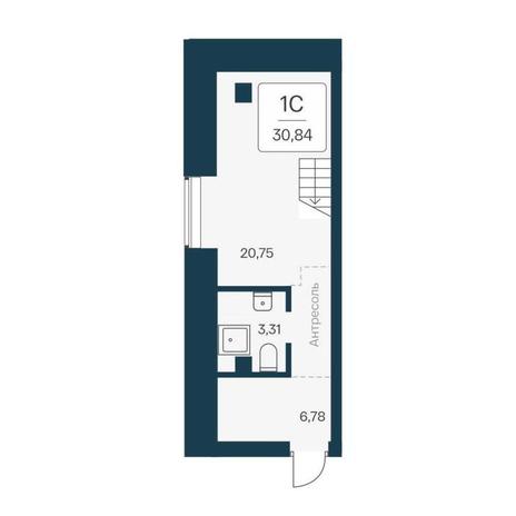 Вариант №15062, 1-комнатная квартира в жилом комплексе IQ aparts