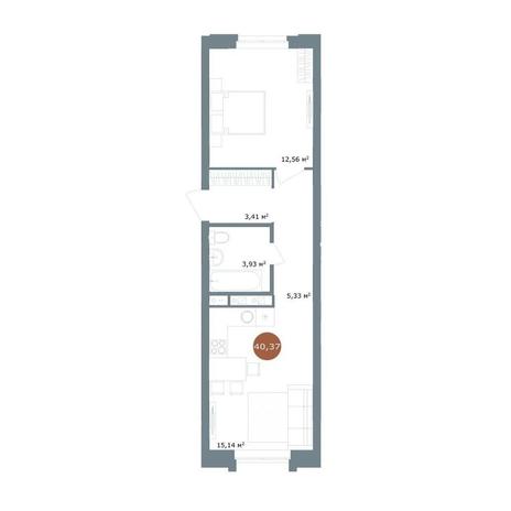 Вариант №15040, 2-комнатная квартира в жилом комплексе 19|56 Кварталы Телецентра