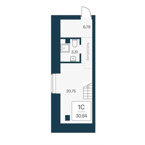 Вариант №15063, 1-комнатная квартира в жилом комплексе 19|56 Кварталы Телецентра