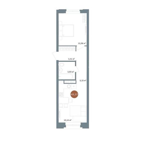 Вариант №15039, 2-комнатная квартира в жилом комплексе Марсель-2