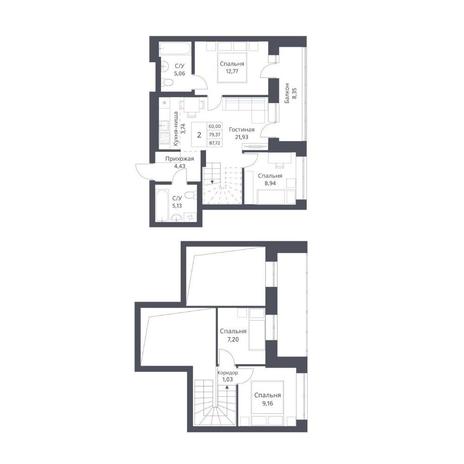 Вариант №14237, 4-комнатная квартира в жилом комплексе Фора