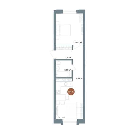 Вариант №14441, 2-комнатная квартира в жилом комплексе 