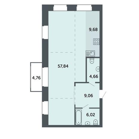 Вариант №7815, 3-комнатная квартира в жилом комплексе Расцветай на Авиастроителей