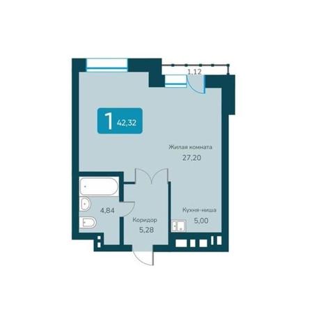 Вариант №11367, 1-комнатная квартира в жилом комплексе Tesla Park