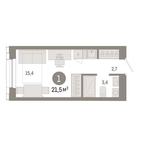 Вариант №14824, 1-комнатная квартира в жилом комплексе Европейский Берег