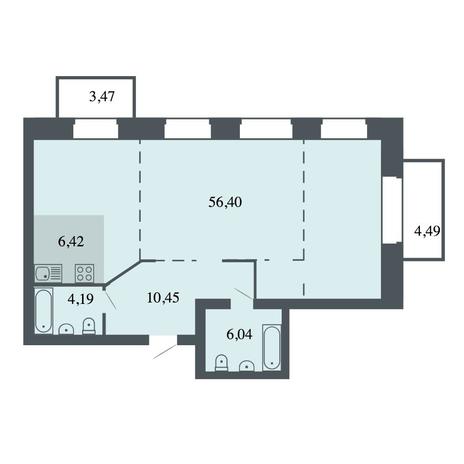 Вариант №4451, 4-комнатная квартира в жилом комплексе 