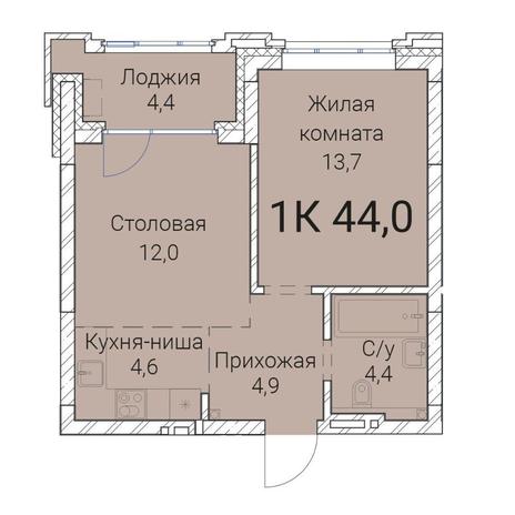 Вариант №9982, 1-комнатная квартира в жилом комплексе Классик (Classic)