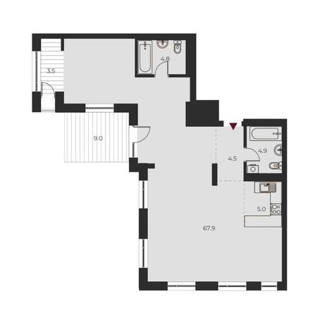 Вариант №14150, 3-комнатная квартира в жилом комплексе Горская лагуна