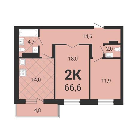 Вариант №13330, 2-комнатная квартира в жилом комплексе Тетрис