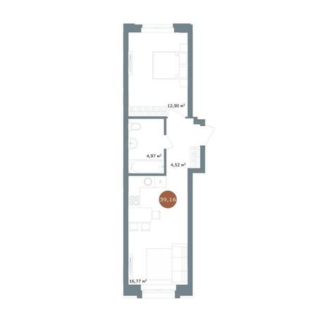 Вариант №15038, 2-комнатная квартира в жилом комплексе 19|56 Кварталы Телецентра