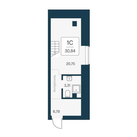 Вариант №15061, 1-комнатная квартира в жилом комплексе Воздушная гавань