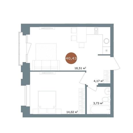 Вариант №15434, 2-комнатная квартира в жилом комплексе Цветной бульвар