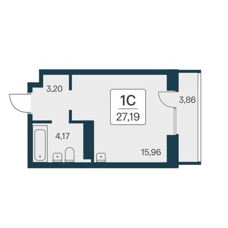 Вариант №17749, 1-комнатная квартира в жилом комплексе Квартал на Игарской