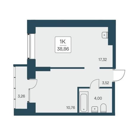 Вариант №17770, 1-комнатная квартира в жилом комплексе Баланс (Balance)