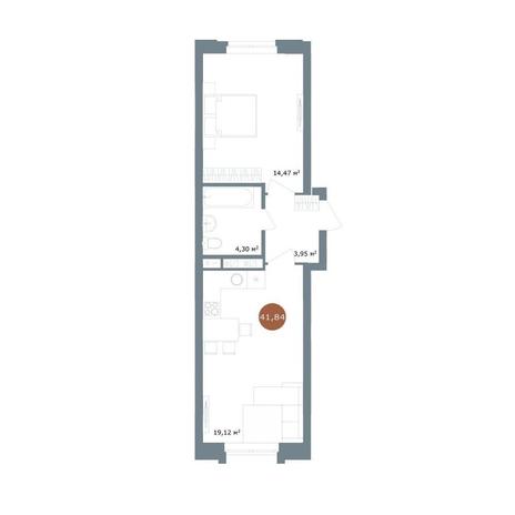 Вариант №15035, 2-комнатная квартира в жилом комплексе Tesla Park