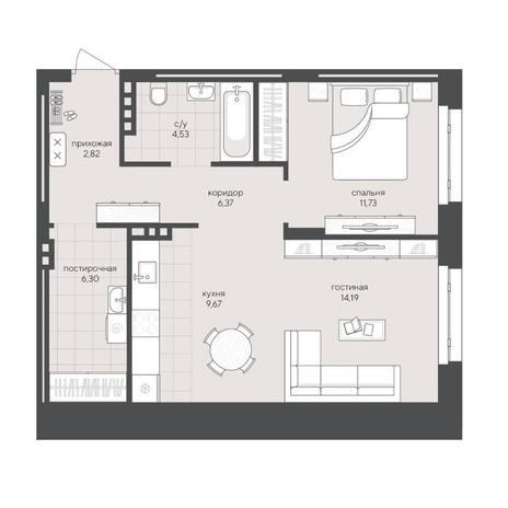 Вариант №15327, 1-комнатная квартира в жилом комплексе Баланс (Balance)