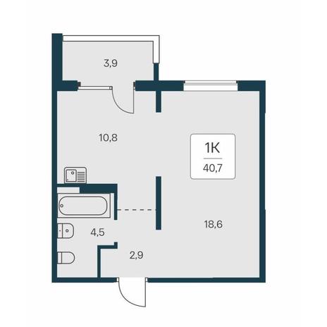 Вариант №14546, 1-комнатная квартира в жилом комплексе Характер