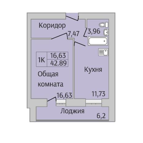 Вариант №6945, 1-комнатная квартира в жилом комплексе Time Park Apartments