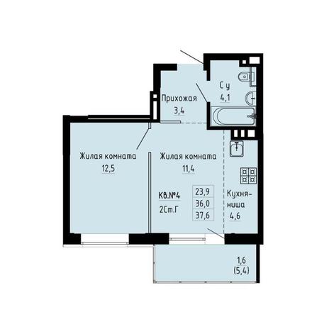 Вариант №12282, 2-комнатная квартира в жилом комплексе 