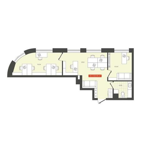 Вариант №13635, 3-комнатная квартира в жилом комплексе 