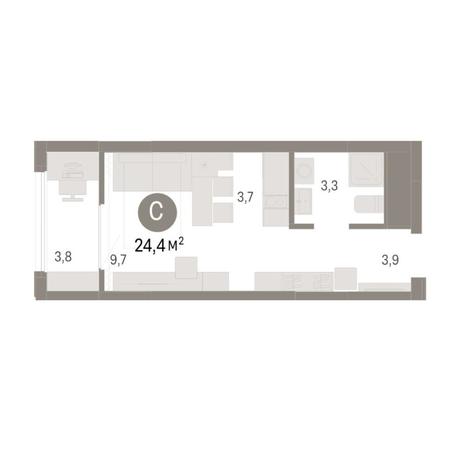Вариант №8131, 1-комнатная квартира в жилом комплексе Квартал На Никитина