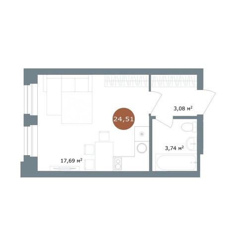 Вариант №15021, 1-комнатная квартира в жилом комплексе Promenade