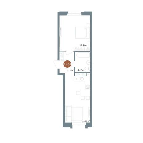 Вариант №15044, 2-комнатная квартира в жилом комплексе Инфинити