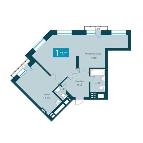 Вариант №10758, 2-комнатная квартира в жилом комплексе Марсель-2