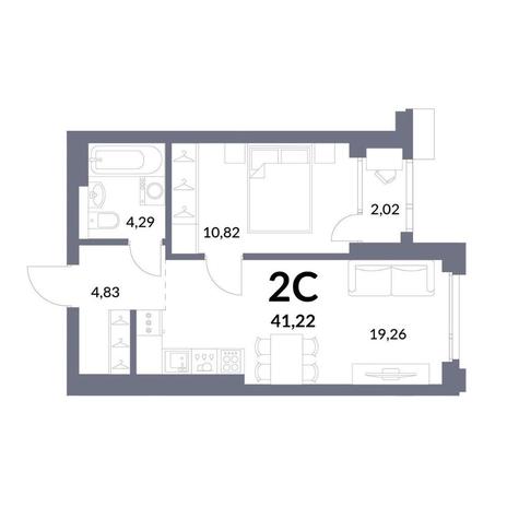 Вариант №11664, 2-комнатная квартира в жилом комплексе Геометрия