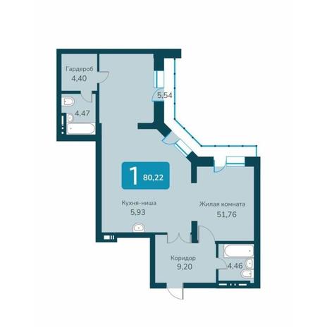 Вариант №10698, 2-комнатная квартира в жилом комплексе Tesla Park
