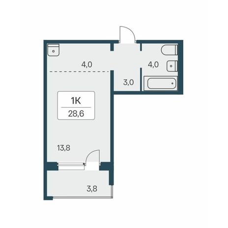 Вариант №15635, 1-комнатная квартира в жилом комплексе Биография