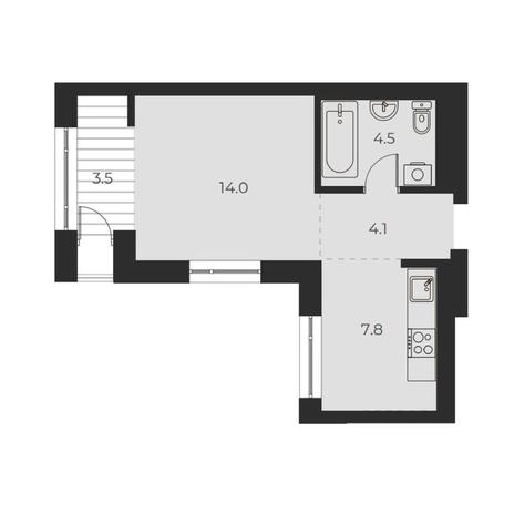 Вариант №14155, 1-комнатная квартира в жилом комплексе Прованс