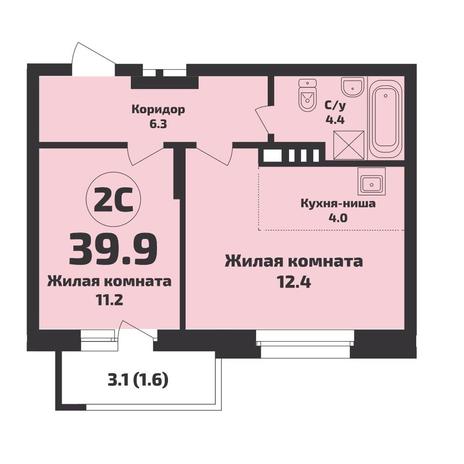 Вариант №14747, 2-комнатная квартира в жилом комплексе Основатели