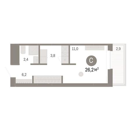 Вариант №8276, 1-комнатная квартира в жилом комплексе IQ aparts