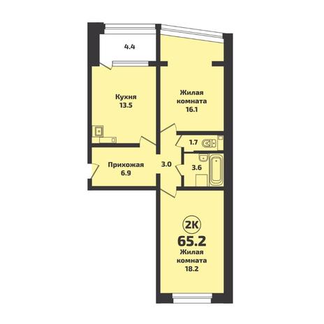 Вариант №7125, 2-комнатная квартира в жилом комплексе Инфинити