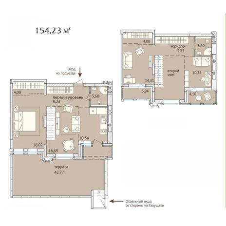 Вариант №6439, 4-комнатная квартира в жилом комплексе 