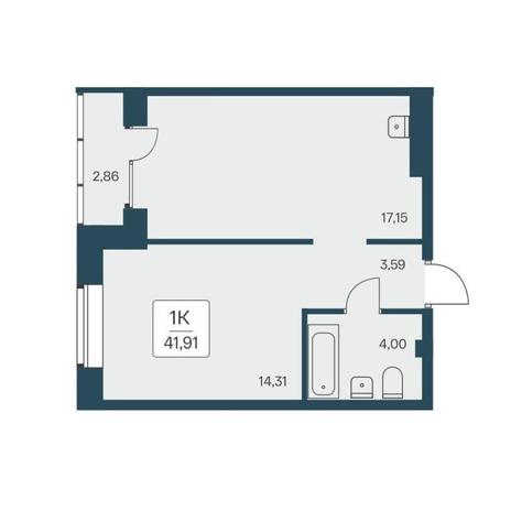 Вариант №12942, 1-комнатная квартира в жилом комплексе Характер