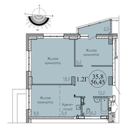 Вариант №8534, 3-комнатная квартира в жилом комплексе 