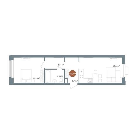 Вариант №15025, 2-комнатная квартира в жилом комплексе IQ aparts