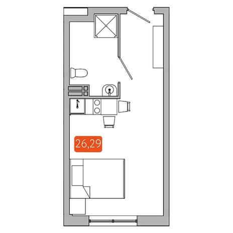 Вариант №5350, 1-комнатная квартира в жилом комплексе Time Park Apartments