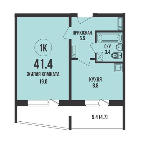 Вариант №16073, 1-комнатная квартира в жилом комплексе Династия