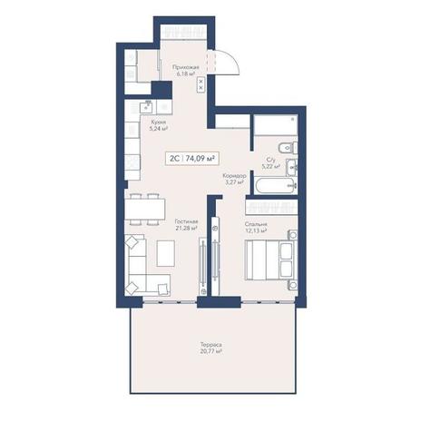 Вариант №17729, 2-комнатная квартира в жилом комплексе Тетрис